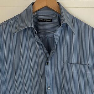 Dolce & Gabbana Men's Size 16.5/42 Long Sleeve Luxury Button Down Stripe Shirt